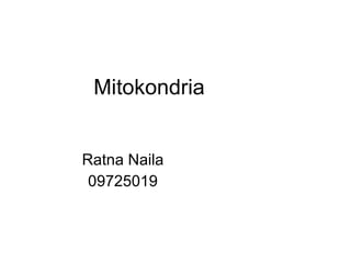 Mitokondria Ratna Naila 09725019 