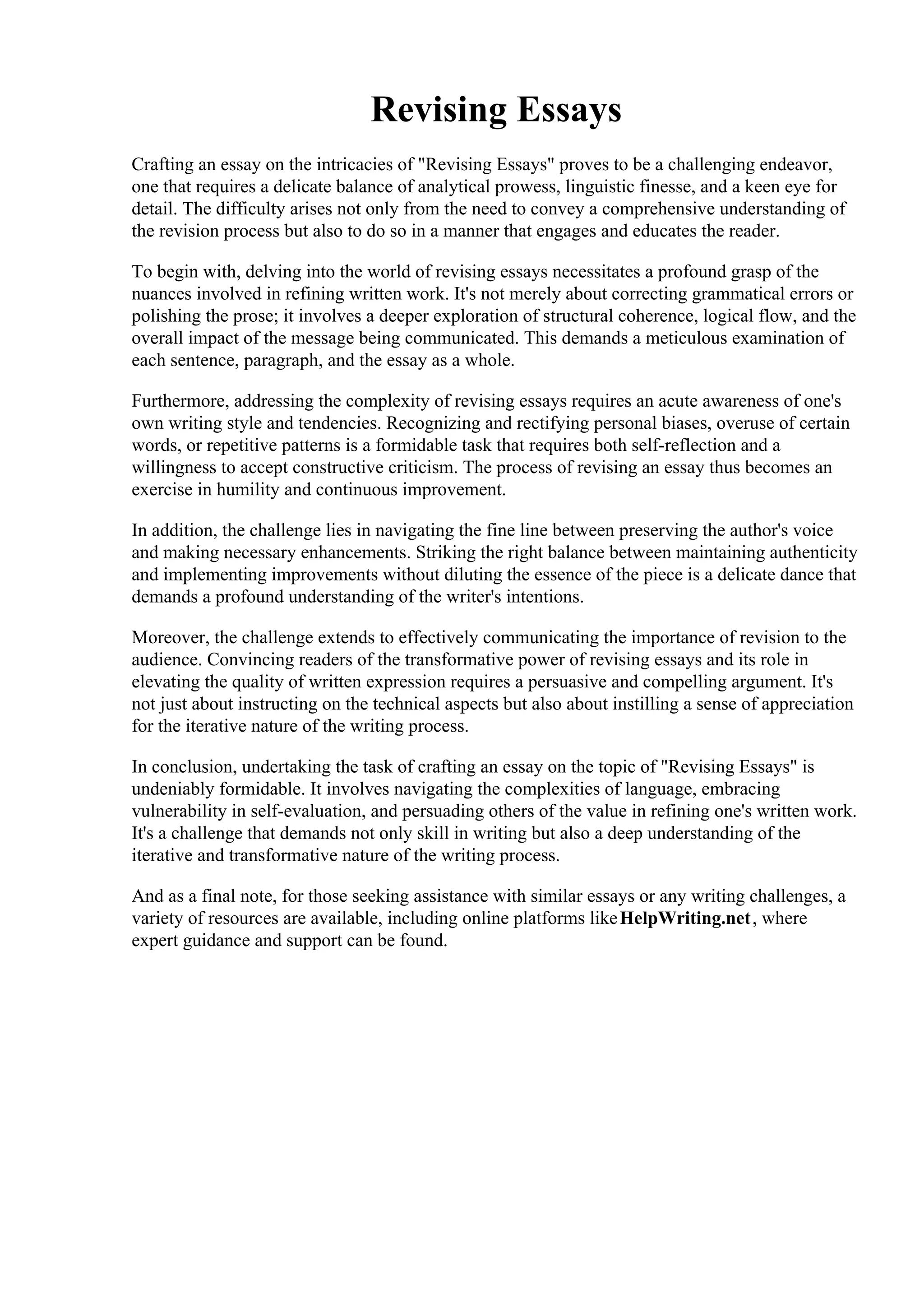 Revising Essays | PDF
