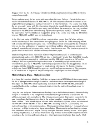 Revising State Air Quality Modeling Guidance for the Incorporation of ...