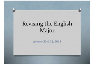 Revising The English Major