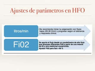 Ajustes de parámetros en HFO
 