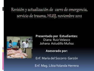 Presentado por Estudiantes:
Diana RuizVelasco
Johana Astudillo Muñoz
Asesorado por:
Enf. María del Socorro Garzón
Enf. Mag. LibiaYolanda Herrera
 