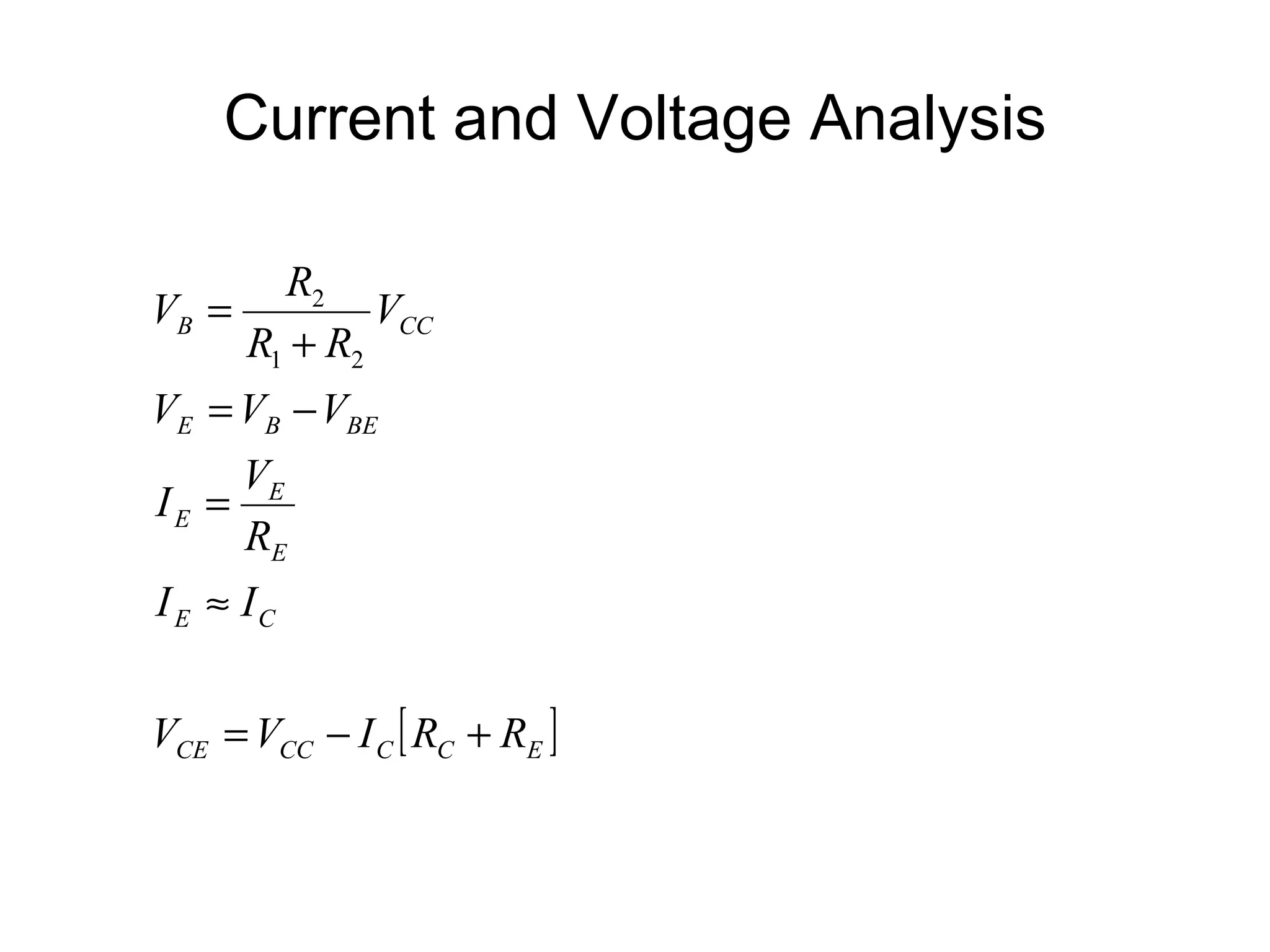 Current and Voltage Analysis 