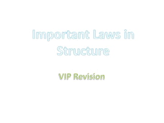 Important Laws in Structure VIP Revision 