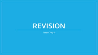 REVISION 
Steps Chap 6 
 