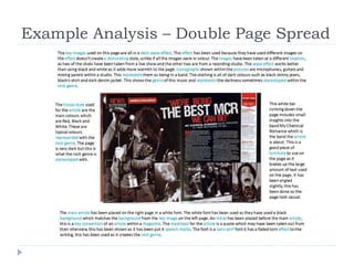 Example Analysis – Double Page Spread
 
