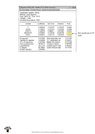 Not significant at 5%
LOS
Downloaded by Lamin Dampha (ldampha@utg.edu.gm)
lOMoARcPSD|2941205
 