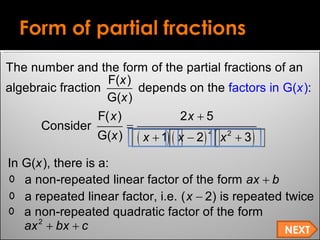 Revision Partial Fractions | PPT