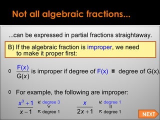 Revision   Partial Fractions