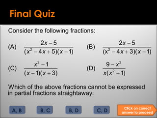 Revision   Partial Fractions