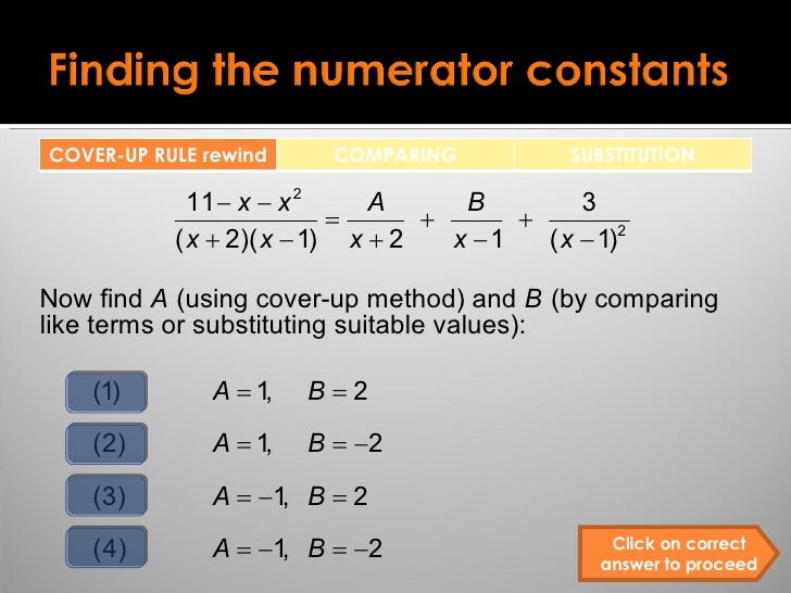 Revision Partial Fractions