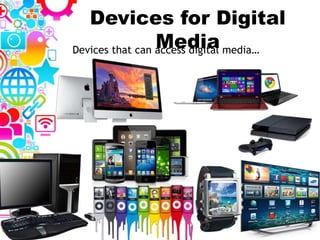 Devices for Digital
MediaDevices that can access digital media…
 