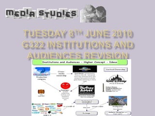 Tuesday 8th June 2010G322 Institutions and Audiences Revision 