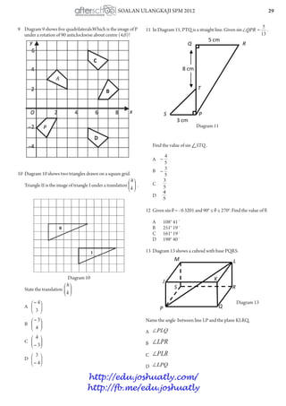 Revision 2012 Maths