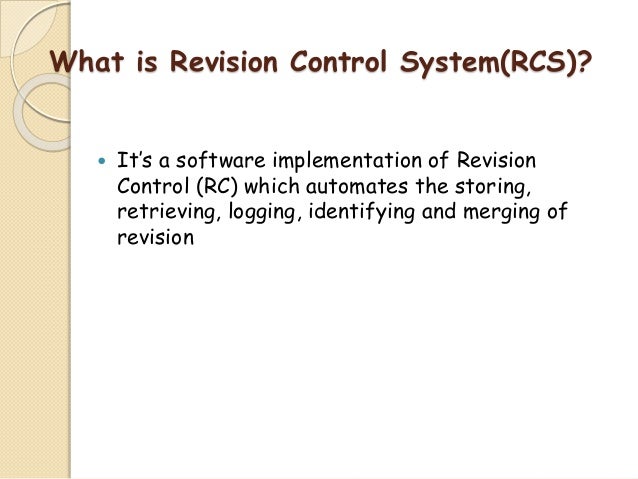 Revision Control System