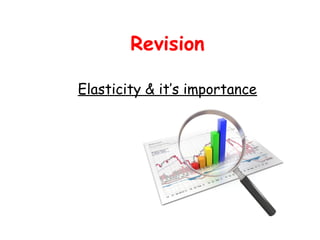 Revision 
Elasticity & it’s importance 
 
