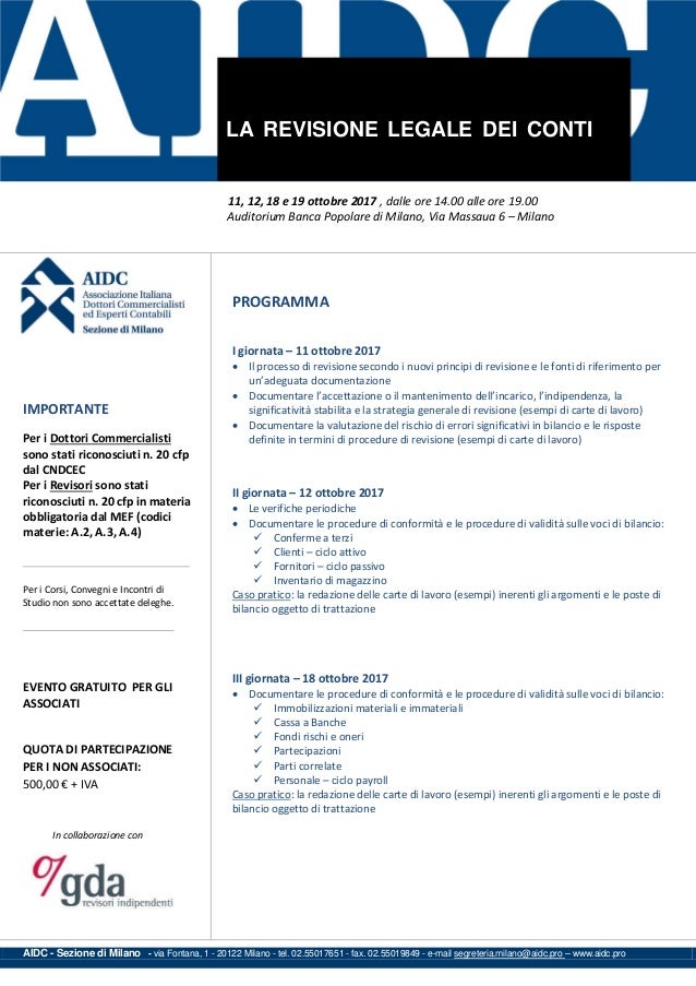 Revisione Legale Dei Conti