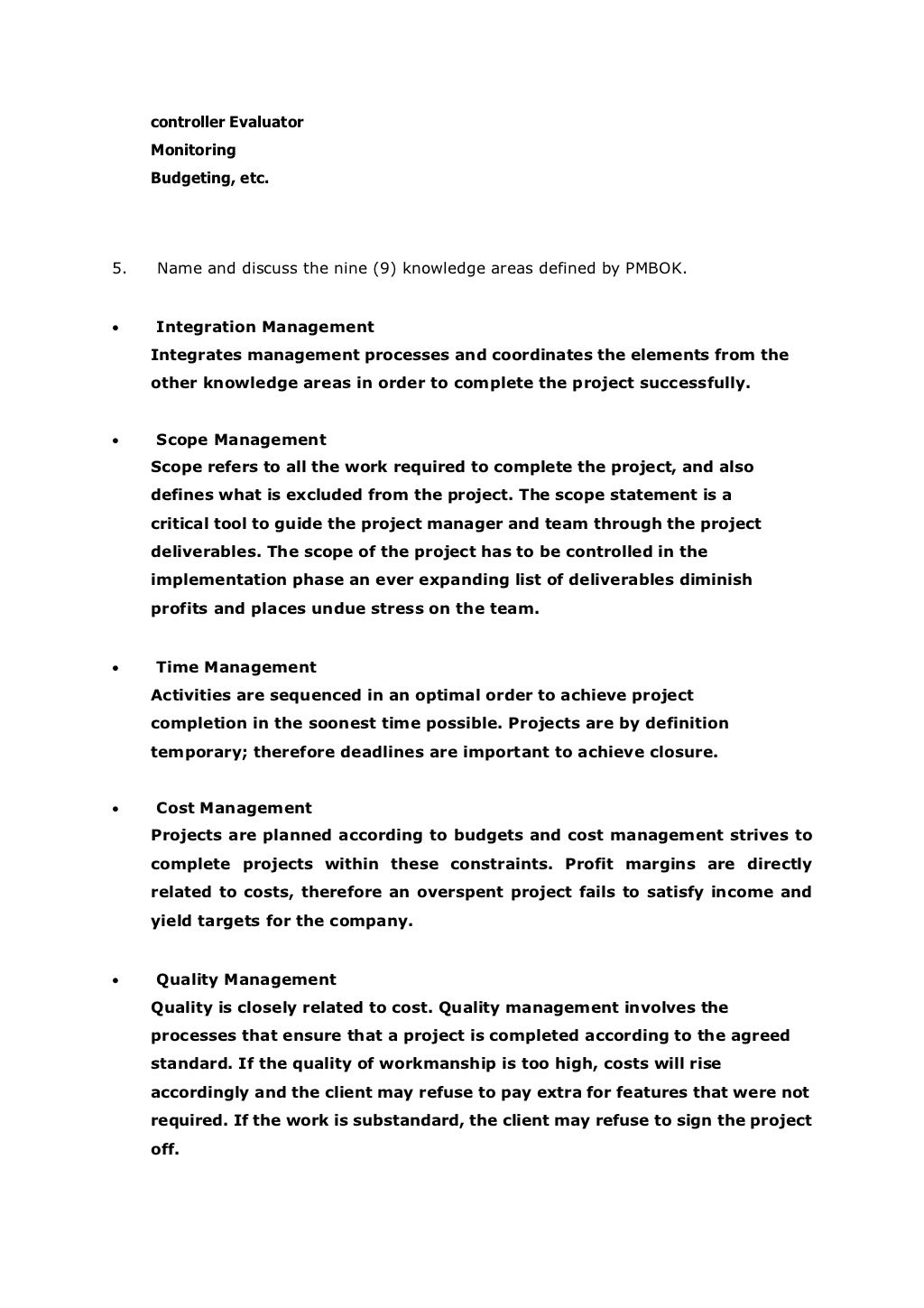 Revision exercise memorandum