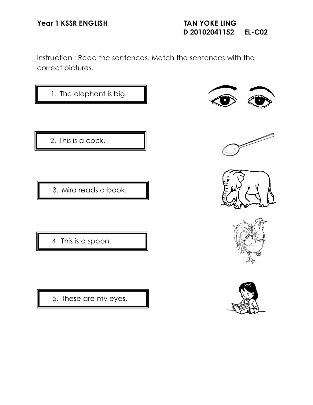 revision exercise year1english