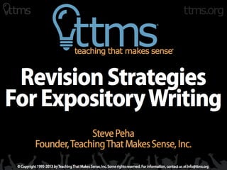 Revision in expository writing 2013 09-30