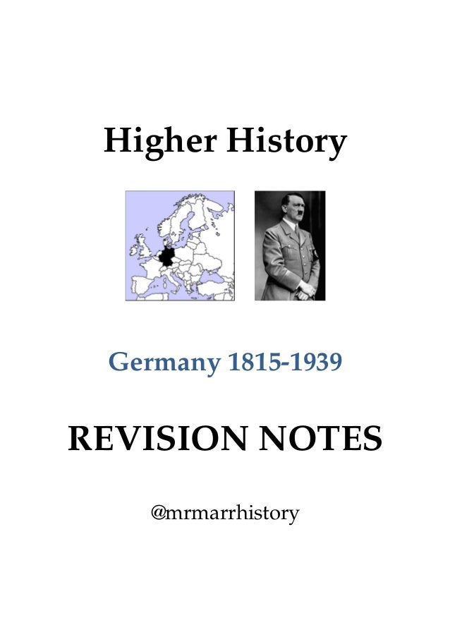 Higher history revision notes germany 18151939