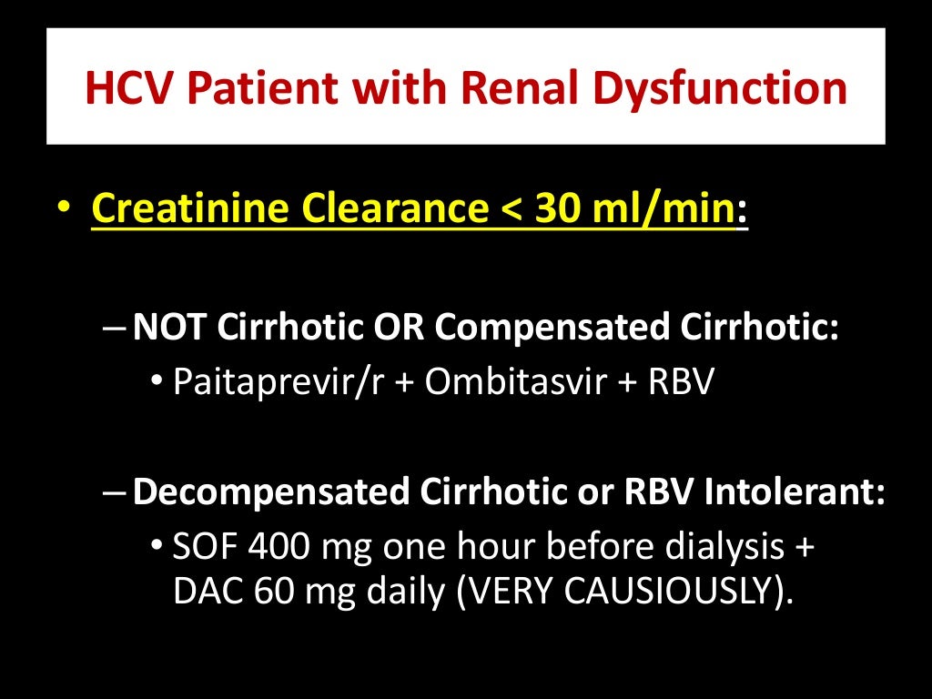 Revision of treatment protocols for hcv genotype 4