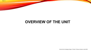 Slide 12.1
Bernard Burnes, Managing Change, 5th Edition, © Pearson Education Limited 2009
OVERVIEW OF THE UNIT
 