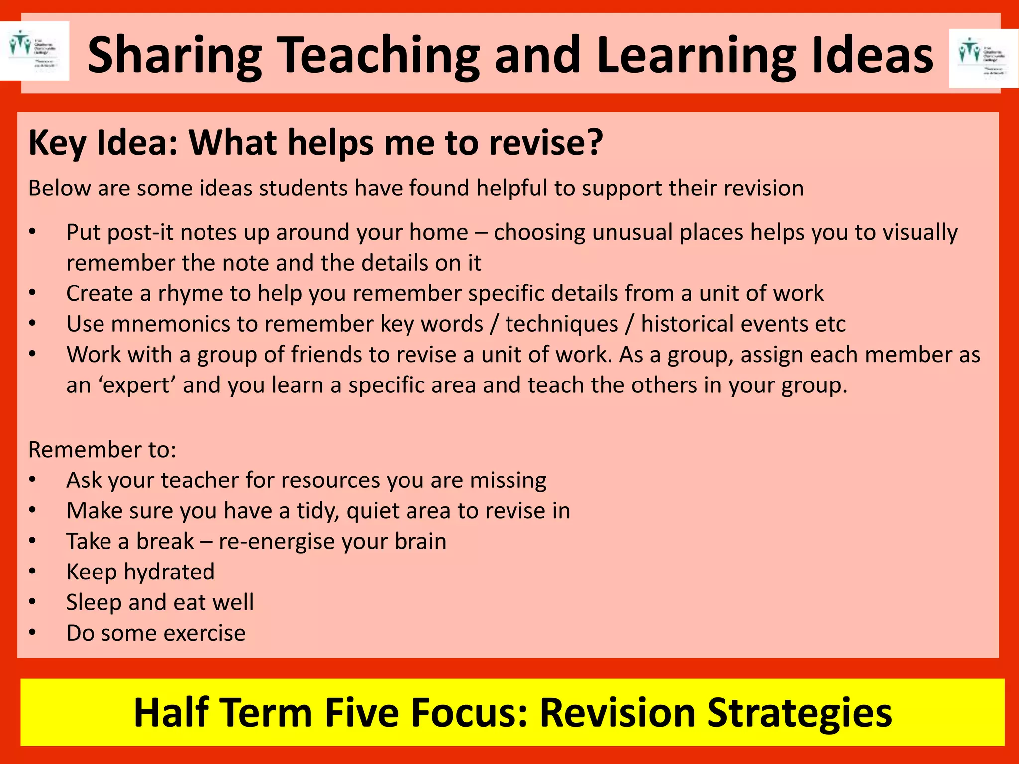 Revision strategies 6 PPT