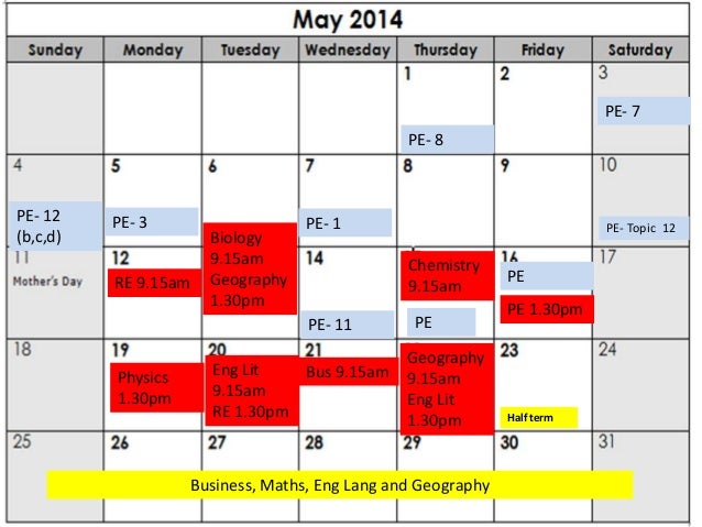 revision timetable example revision timetable