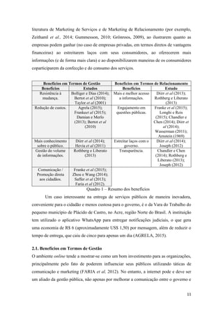 11
literatura de Marketing de Serviços e de Marketing de Relacionamento (por exemplo,
Zeithaml et al., 2014; Gummesson, 20...