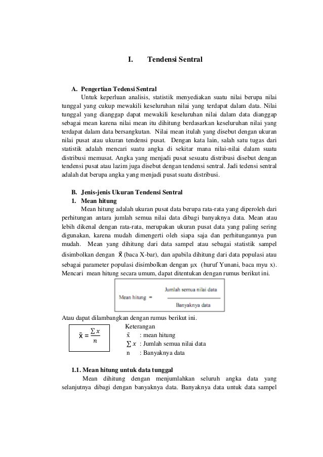 Revisi tendensi sentral dan variabilitas
