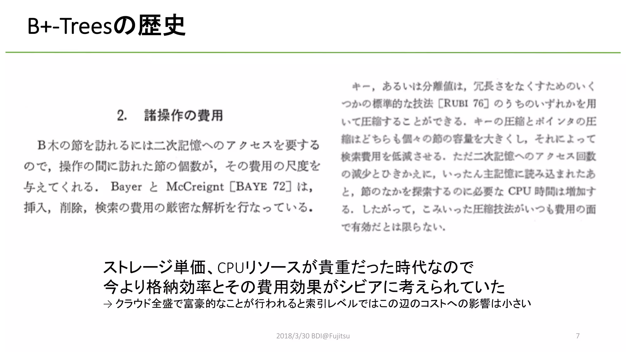 2018/3/30 BDI@Fujitsu 7
B+-Trees
CPU
→
 