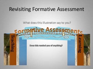 Revisiting Formative Assessment
What does this illustration say to you?

Learning

Teaching

 