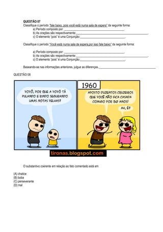 Revisão 2ª chamada 8º  ano