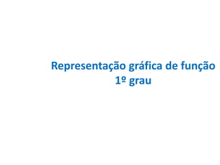 Representação gráfica de função
1º grau

 
