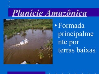 Planície Amazônica Formada principalmente por terras baixas 