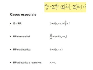 Casos especiais: Equação de BernoulliEla é um caso particular da equação de conservação de energia, válida quando o escoamento for:	– Incompressível (densidade constante)	– Em regime permanente	– Adiabático (sem transferência de calor) e reversível (sem dissipação viscosa ou invíscido) 	– Sem realização de trabalho
