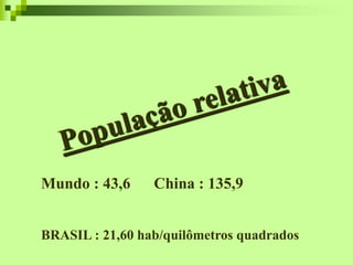 REVISÃO DE CONTEÚDO SOBRE POPULAÇÃO
