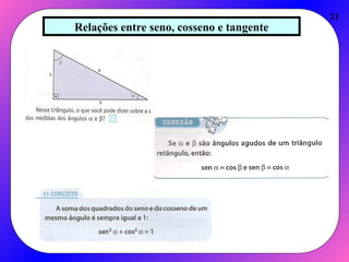 Relações entre seno, cosseno e tangente
21
 