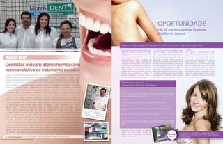 OPORTUNIDADE
                                                                                                                                                                                                                            Life Sil: sua hora de fazer implante
                                                                                                                                                                                                                            de silicone chegou!


                                                                                                                                                                    Imagina uma loja de sapato em liquidação com 80% de desconto. É para fazer a festa, não é?
 A equipe de cirurgiões dentistas: João Jorge Serra Marzabal, Claudia Regina Esperança da Silva, Fernanda de Oliveira Matiolli                                      Agora imagina próteses de silicone para seios    “O produto teve uma aceitação muito                a 1000 ml.
                                                                                                                                                                    ou glúteos, produtos caríssimos com valor        positiva na região. Já fizemos vendas tanto        Para aproveitar a oportunidade é muito
                                                                                                                                                                    30% abaixo do mercado, saindo por R$             para médicos, quanto para as mulheres              simples. Basta entrar em contato em um dos
                                                                                                                                                                    1.400 e com direito a parcelamento. Sem          que sonham tanto com o seu implante                telefones para reservar o produto e depois
                                                                                                                                                                    dúvida, quero comprar já.                        de silicone”, fala. Ele ressalta os principais     procurar um especialista. “Nós fazemos
                                                                                                                                                                    A oportunidade de fazer o implante de            diferenciais da prótese mamária da Life Sil        a encomenda e entregamos na mão do
                                                                                                                                                                    silicone tão sonhada, chegou. A empresa Life     feitas de gel de silicone. “Essa prótese é feita   médico que fará o implante. É uma ótima
                                                                                                                                                                    Sil Silicone Implant que está há cinco anos no   em sete camadas que garantem a resistência         oportunidade para aproveitar esse preço
                                                                                                                                                                    mercado, já atua em vários pontos do Brasil e    e a maior consistência do gel. Além disso, ela     que no mercado sai bem mais caro”, ressalta.
                                                                                                                                                                    agora, cumprindo mais uma etapa de vendas,       é micro texturizada, que garante também a          A Life Sil também trabalha com a venda de
                                                                                                                                                                    chegou a região de Marília conquistando a        qualidade e durabilidade do produto”, diz.         fitas adesivas indicada para o tratamento e
                                                                                                                                                                    confiança de muitos especialistas, inclusive     Para facilitar ainda mais a compra da prótese,     prevenção de cicatrizes e queloides (um caso
                                                                                                                                                                    clientes que já compraram, usaram e              a empresa também trabalha com facilidades          especial de cicatriz). “Essa fita além de tratar
 Chegar a um consultório dentário para fazer uma                  simpósios para se aprimorarem seus conhecimentos                                                  aprovam o produto. É o que conta o               de pagamentos, em até seis vezes no cartão         queloide, ela hidrata a pele, reduz a tensão e
 avaliação e descobrir que seu tratamento terá de ser             na área”, conta. “Inclusive, o doutor Jorge                                                       revendedor autorizado Adriano Goes.              de crédito. Os tamanhos variam de 225 ml           não incomoda”, acrescenta.
 feito por um profissional em outra clínica especializada         ganhou uma premiação nesses últimos meses
 se tornou um problema do passado. Hoje graças ao                 como dentista de menção honrosa de Marília,                                                       Entenda como funciona
 sistema rotativo de tratamento dentário adotado                  o que é um orgulho para a clínica”, acrescenta.                                                   o processo de fabricação da prótese:
 apenas por clínicas renomadas, o atendimento se                  Na parte tecnológica do consultório, os médicos
 tornou rápido e prático, facilitando a vida dos pacientes.       dentistas procuram também sempre contar                                                           1ª etapa
 O sistema rotativo de tratamento dentário é                      com equipamentos de última geração para                                                           Primeiro é feita a aplicação de três camadas e em seguida a prótese é encaminhada
 aquele em que especialistas de diferentes áreas                  oferecer o melhor atendimento aos clientes.                                                       para uma estufa que eleva e abaixa a temperatura ambiente. Esse processo
                                                                                                                                                                    garante a maior resistência do produto.
 atuam em um mesmo consultório atendendo                          Mas não é só na parte técnica que os profissionais
 diversos tipos de tratamento em um mesmo                         procuram se atualizar. A Marza Dent vai contar nas                                                2ª etapa
 ou vários pacientes. Em Marília, esse sistema                    próximas semanas com novidades nos aparelhos                                                      Mais três camadas são aplicadas e o processo se repete novamente.
 foi adotado pela clínica dentária Marza Dent.                    ortodônticos. “São borrachinhas em formato                                                        3ª etapa
 Segundo explica a diretora administrativa Tânia                  de Mickey, estrelas, além do próprio piercing
                                                                                                                                                                    Última camada é aplicada e também passa pelo mesmo processo de estufa.
 Raquel Comim, a equipe da clínica deu início                     que também é bastante procurado”, destaca.                      O ciru                            4ª etapa
 ao sistema rotativo há quatro anos, depois de                    Atendimento é preço são os grandes diferenciais                Jorge Se rgião dentista
                                                                                                                                 premiaç rra Marzabal       João    Um equipamento especifico faz a marcação de tamanho e série de cada produto,
 perceber a necessidade de um atendimento                         da Marza Dent. Além de oferecerem atendimento                  menção ão como den recebeu         sendo um dos processos mais importantes da fabricação.
                                                                                                                                          honrosa     tista
 amplo. Lá são tratados pacientes nas áreas de                    emergencial em que o cliente pode ser atendimento                               de Mar de         5ª etapa
                                                                                                                                                            ília.
 ortodontia, endodontia (tratamento de canal),                    sem horário marcado, o consultório disponibiliza de
                                                                                                                                                                    O gel é inserido dentro da prótese em um sistema totalmente automatizado.
 A equipe é formada pelos cirurgiões dentistas João               um consórcio de prótese que pode ser parcelado                                                    Nessa última fase é retirada qualquer bolha que pode se formar com a injeção
                                                                                                                                                                    do gel.
 Jorge Serra Marzabal, Claudia Regina Esperança                   em até 12 meses. “Nosso foco é o atendimento.
 da Silva, Fernanda de Oliveira Matiolli, que são,                O consórcio é uma maneira de facilitar, o paciente
 segundo conta Tânia, profissionais renomados na                  vai pagar metade do consórcio e a partir disso,                                                   Concluídas todas as etapas, as próteses
 área dentária. “Eles estão sempre participando de                ele já pode dar início ao tratamento”, completa.                                                  passam por um processo especial de                                                          O telefone da revendedora autorizada da Life Sil em
                                                                                                                                                                    lavagem, controle de qualidade, esterilização                                               Marília é o (14) 3306.3007/ 7811.0479. Ligue e esclareça
                                                                                                                                                                    e selagem da caixa.                                                                         as suas dúvidas.
34 Marza DentAtual Marília
 A    Revista fica na rua Carlos Gomes, 212 centro. Para mais informações o telefone é o (14) 3454.5046.                                                                                                                                                                                       Revista Atual Marília  35
 