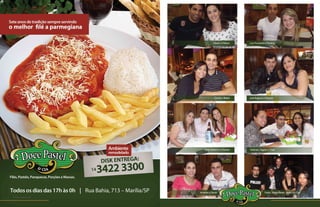 Juliana e Nelson   Luis Fernando e Mariana




                                          Camila e Rafael   José Augusto e Fabiana




                                 Ariel, Roberto e Chizuka   Valdineia, Vagner e Thais




                             Amábile e Daniel                             Feijão, Sérgio,Rafael, Verusca e Cris
48   Revista Atual Marília                                                                         Revista Atual Marília   49
 