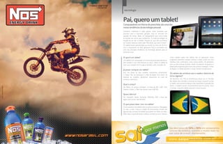 tecnologia


                             Pai, quero um tablet!
                             Computadores em forma de prancheta são uma das
                             novas tendências da tecnologia pessoal.
                             Celulares, notebooks e vídeo games, antes presentes que
                             duravam anos e marcavam geração, hoje se renovam em
                             questão de meses. Basta um equipamento que reúna todas
                             as funções de outros para inutilizá-los. A moda tecnológica da
                             estação da vez são os tablets. Prepare-se, pois eles prometem
                             ser sucesso absoluto neste natal. Mas afinal, que bicho é esse?
                             Os tablets foram apresentados ao mundo no início de 2010 e,
                             com o lançamento do iPad, ganharam força e prometem ser
                             uma das principais tendências da tecnologia pessoal para os
                             próximos anos.


                             O que é um tablet?                                                     Outro grande apelo dos tablets são os aplicativos. Esses
                             Um tablet é um computador em forma de prancheta eletrônica,            programas permitem acessar notícias e redes sociais em uma
                             sem teclado e com tela sensível ao toque. Todos os tablets já          interface mais confortável, entre outras tarefas. Há aplicativos
                             vem com conexão Wi-Fi e alguns também usam conexão 3G.                 para as mais diversas funções, desde simuladores de guitarra e
                                                                                                    bateria até programas para ensino de química e biologia. O iPad,
                                                                                                    da Apple, é o tablet que tem o maior número de aplicativos.
                             Já posso comprar um tablet?
                             Sim. No Brasil há dois modelos distribuídos oficialmente,              Os tablets são similares aos e-readers (leitores de
                             o Galaxy Tab, da Samsung e o iPad da Apple. Fora esses, há
                                                                                                    livros digitais)?
                             dezenas de modelos “genéricos” disponíveis em sites de
                             comércio eletrônico.                                                   No tamanho, sim. Mas as semelhanças param por aí. As telas
                                                                                                    dos tablets são coloridas e sensíveis ao toque, enquanto as dos
                                                                                                    e-readers são monocromáticas e não respondem à pressão dos
                             Qual o preço?
                                                                                                    dedos. E-readers servem exclusivamente para ler jornais, livros
                             No Brasil, os preços começam na faixa de R$ 1.600. Nos                 e revistas, enquanto tablets possuem outras funções.
                             Estados Unidos, o iPad mais barato custa US$ 500.

                             Quem fabrica?
                             Por enquanto, Apple, Samsung, Motorola, Dell e Asus são
                             alguns dos nomes mais famosos.

                             O que posso fazer com um tablet?
                             O principal foco dos tablets está no acesso à internet. Navegação
                             na web, e-mail e leitura e edição de documentos simples são
                             algumas das principais atividades que podem ser feitas com eles.
                             Além disso, é possível assistir a vídeos, ver fotos e ouvir músicas.




52   Revista Atual Marília                                                                                                                       Revista Atual Marília   53
 