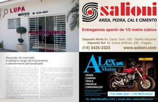 Ascensão do mercado
     imobiliário exige aprimoramento
     e atendimento personalizado
     O Mercado Imobiliário atual, em plena ascensão, é exigente e              evitando que o cliente perca tempo com esta situação. Afinal comprar
     competitivo, necessitando de um aprimoramento no atendimento ao           um imóvel é uma etapa importante da vida de qualquer pessoa e
     cliente, que seja personalizado, direcionado e transparente. Esses são    ela merece um atendimento prático, sem burocracia e completo”,
     os principais diferenciais que o cliente espera encontrar quando busca    completa.
     uma imobiliária ou profissional do ramo. É o caso da Lupa Imóveis.        Outra característica marcante da Lupa Imóveis é a transparência.
     O proprietário da imobiliária, Rogério Cappucci, corretor com oito anos   “Procuramos passar aos nossos clientes, quer seja ele comprador ou
     de experiência de mercado na cidade, ressalta que a empresa trabalha      vendedor, ampla clareza e segurança em todos os atos praticados
     com compra e venda de imóveis por toda a cidade e conta com uma           durante a realização do negócio”.
     extensa carteira de imóveis cadastrados. Segundo ele, a imobiliária se    Sobre o mercado imobiliário, Rogério diz que espera ainda um
     destaca por oferecer serviço de assistência completa para os clientes.    crescimento maior e que novos empreendimentos devem ser lançados
     “Durante todos estes anos de experiência, constatei que os                nos próximos meses. “Marília é uma cidade que está desenvolvendo
     clientes buscam o “algo a mais”, ou seja, um profissional que faça        rapidamente e, consequentemente, o mercado imobiliário está de
     um atendimento que não vise somente o interesse na transação              mãos dadas com este crescimento”, opina.
     a ser realizada, mas que seja complementado com orientações e             Se você quer comprar um imóvel ou colocar o seu à venda, procure
     esclarecimentos sobre o melhor negócio, se o preço é compatível           a Lupa Imóveis, ela está localizada na rua dos Bancários, nº 97, no
     com a qualidade do imóvel pretendido e se o mesmo vai realmente           bairro Maria Izabel, funcionando de segunda a sexta, das 9h às 18h.
     suprir suas expectativas e necessidades, além de cuidar da segurança na   Aos sábados o horário de funcionamento é das 9h às 12h. O telefone
     aquisição, com apresentação de todos os documentos necessários para       da imobiliária é o (14) 3316-4007 e seu e-mail é : lupaimoveis@gmail.
     garantir a perfeita compra”, fala.                                        com. A imobiliária dispõe telefones de plantão para agendar visitas,
     “No caso de financiamento, também cuidamos de toda a documentação         esclarecer dúvidas e informações sobre imóveis, que é o (14) 3221-
76     Revista Atual Marília
     junto a qualquer instituição financeira, até a assinatura do contrato,    8728 ou (14) 9133-6996.                                                 Revista Atual Marília   77
 