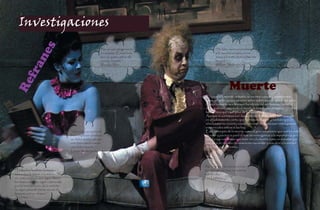 Investigaciones                                                                     Investigaciones

          s                                                “No es que tenga miedo                  “Si debo morir,encontraré
       ne
                                                           de morirme. Es tan solo                 a la oscuridad como a una
                                                           que no quiero estar allí                novia y la estrecharé entre mis
                                                           cuando suceda.”                         brazos”
   fra

                                                           Woody Allen                             William Shakespeare




                                                                                                              Muerte
Re




                                                                                            El temor a la muerte, señores, no es otra cosa que considerarse
                                                                                            sabio sin serlo, ya que es creer saber sobre aquello que no se sabe.
                                                                                            Quizá la muerte sea la mayor bendición del ser humano, nadie lo
                                                                                            sabe, y sin embargo todo el mundo le teme como si supiera con abso-
                                                                                            luta certeza que es el peor de los males”.
                                                                                            Aunque si contamos con dos certezas irrefutables. Sabemos que
                                                                                            es absolutamente cierto que habremos de morir y también que es
                                                                                            absolutamente incierto cuándo y cómo. Angustiosas interrogantes
                                                                                            existenciales ambas si las hay.
                                      “Así como una jornada                                 Este concepto de la muerte como el gran adversario que nos infunde
                                      bien empleada produce                                 de valor y paciencia para actuar sin entregarnos a la importancia per-
                                      un dulce sueño, así una                               sonal o ego-centrismo nos hace ver a la muerte como un maestro que
                                      vida bien usada causa                                 nos saca de nuestro in-consciente escondite y nos abre a la verdad
                                      una dulce muerte.”                                    de la vida y del universo.
                                      Leonardo da Vinci



                                                                                           “No te tomes la vida tan en se-
“Todos los hombres humanos                                                                 rio, a fin de cuentas, no saldrás
racionales le temen a la muerte. Si                                                        vivo de ella.”
no cómo explican que sigan alimen-                                                         Les Luthiers
tandose cada día, sigan caminando
por la vereda en vez de la carrete-
ra, sigan pisando tierra, en vez de
lanzarse por un abismo.”                                                                                       21
                                       20
Anónimo
 