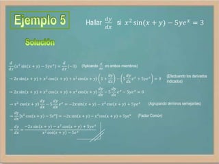 (Efectuando los derivados
indicados)

(Agrupando términos semejantes)
(Factor Común)

 