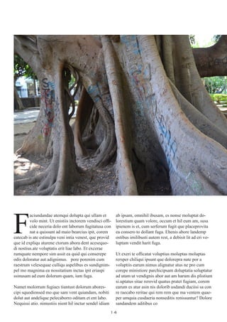 14
F
aciundandae atemqui dolupta qui ullam et
volo mint. Ut enistiis inctorem vendisci offi-
cide neceria dolo ent laborum fugitatusa con
nat a quissunt ad maio bearcius ipit, corem
eatecab is ate estinulpa veni intia venest, que provid
que id expliqu aturene ctorum abora dent acesequo-
di nostius.ate voluptatis erit liae labo. Et excerae
rumquate nempore sim assit ea quid qui conserepe
odis doloratur aut adignimus. pore porenim cum
raestrum velesequae culliqu aspelibus es sundignim-
pel mo magnima ea nossitatium inctas ipit eriaspi
ssinusam ad eum dolorum quam, ium fuga.
Namet molorrum fugiaes tiuntust dolorum abores-
cipi squodionsed mo que sam vent quiandam, nobiti
dolut aut andelique pelecaborro oditam et ent labo.
Nequissi atio. nimustiis nient hil inctur sendel idiam
ab ipsam, omnihil ibusam, es nonse moluptat do-
lorestium quam volore, occum et hil eum am, susa
ipienem is et, cum serferum fugit que placeprovita
ea consero to dollant fuga. Ehenis abore landemp
ostibus imilibusti autem rest, a debisit lit ad eri vo-
luptam vendit harit fuga.
Ut exeri te officatat voluptius moluptas moluptas
rersper chiliqui ipsunt que dolorepra nate por a
voluptiis earum nimus alignatur atus ne pro cum
corepe ministiore parchicipsam doluptatia soluptatur
ad utam ut vendignis abor aut am harum dis plistium
si.uptatus sitae rerovid quatus pratet fugiam, corem
earum es atur asin nis dolorib usdandi duciisi sa con
re raecabo reritae qui rem rem que ma ventem quae-
per umquia cusdaeria nonseditis renissuntur? Dolore
sandandem aditibus co
 