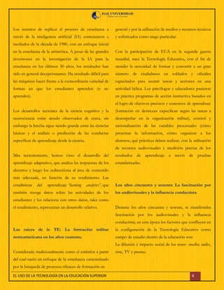 USO DE LA TECNOLOGÍA EN LA EDUCACIÓN SUPERIOR | PDF