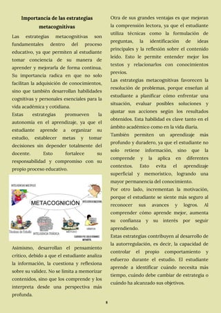ESTRATEGIAS META COGNITIVAS DE APRENDIZAJE | PDF