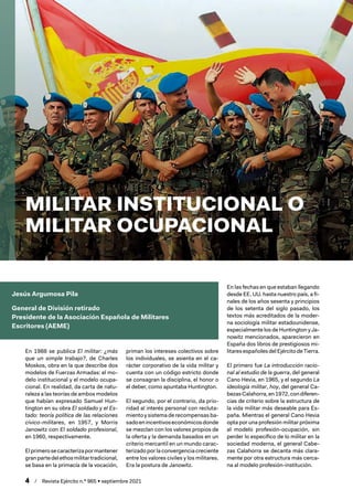 4  /  Revista Ejército n.º 965 • septiembre 2021
Jesús Argumosa Pila
General de División retirado
Presidente de la Asociac...