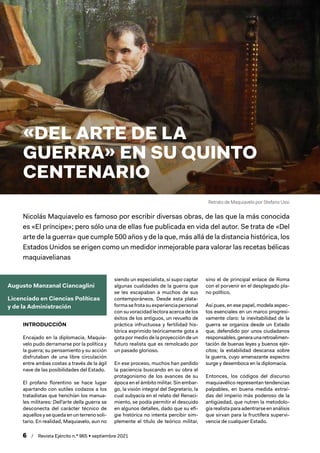 6  /  Revista Ejército n.º 965 • septiembre 2021
Augusto Manzanal Ciancaglini
Licenciado en Ciencias Políticas
y de la Adm...